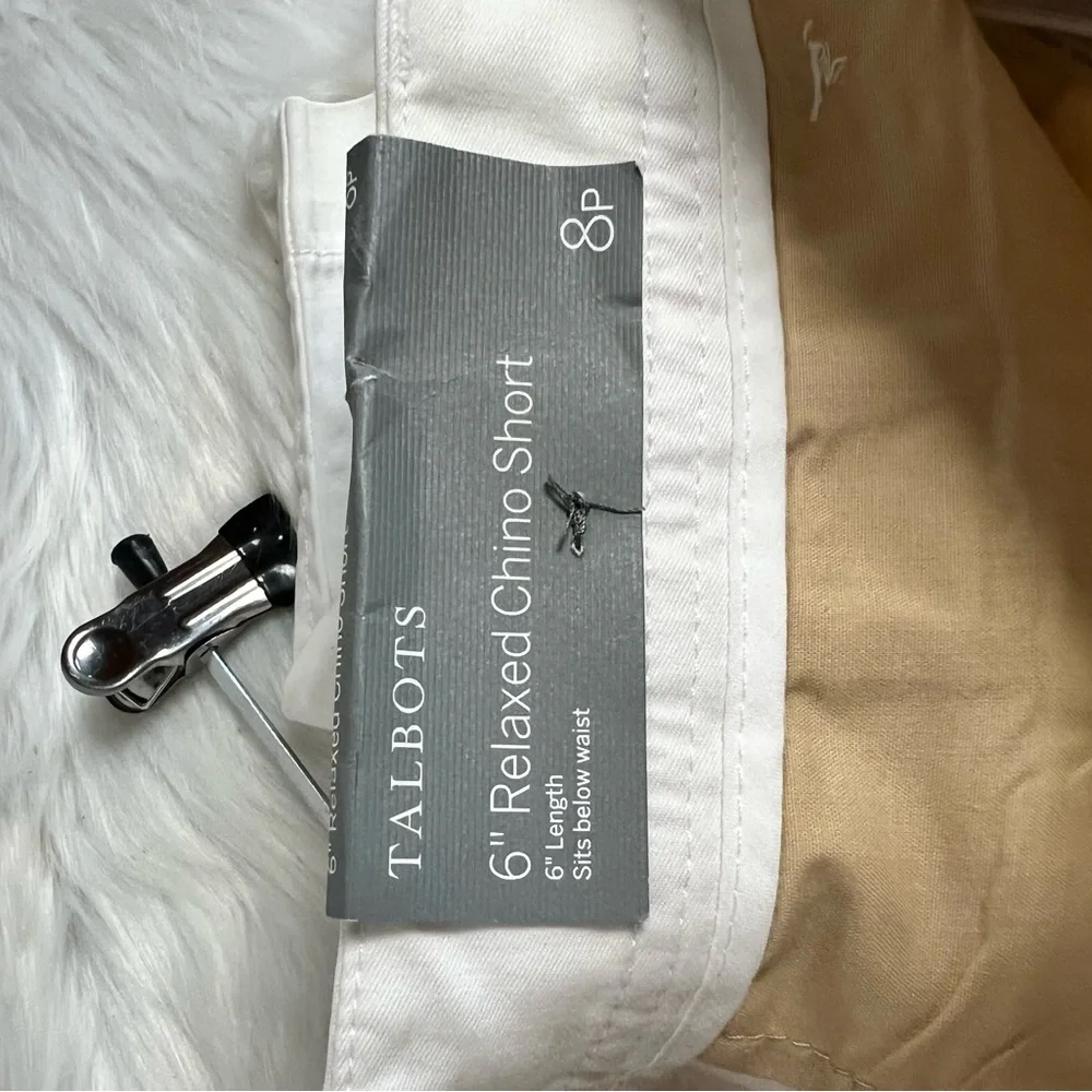 Talbots White Bermuda Shorts Tailored Cotton Blend - Picture 7 of 7